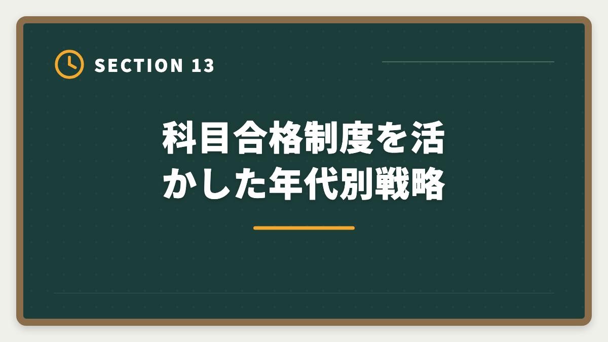 科目合格制度を活かした年代別戦略｜税理士の科目合格制度を完全攻略｜永続有効の最強武器を活用する戦略の図解
