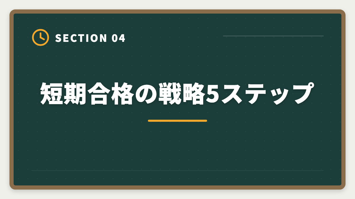 短期合格の戦略5ステップ|公認会計士の短期合格は何年?1.5〜2年で達成する戦略と勉強時間を解説の図解