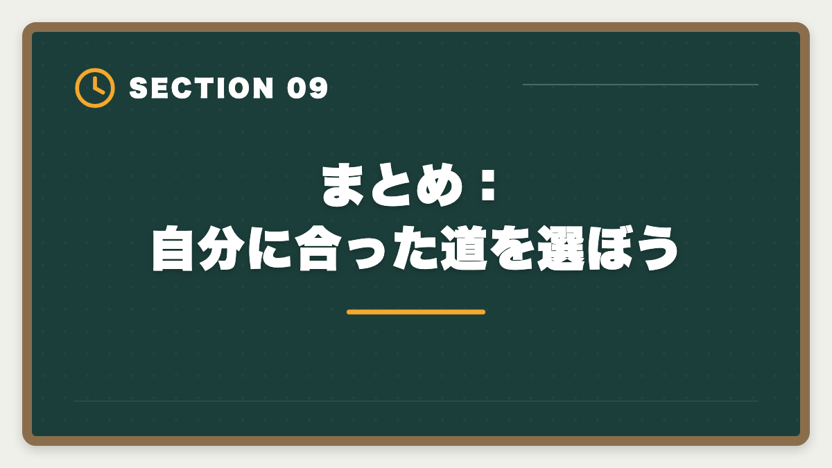 まとめ：自分に合った道を選ぼう｜公認会計士とUSCPAどっち？難易度・年収・キャリアパス徹底比較の図解