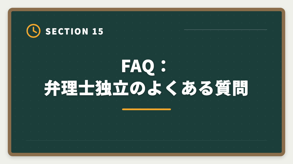 FAQ：弁理士独立のよくある質問｜弁理士の独立失敗を避ける5戦略！廃業率と成功事例を徹底解説の図解