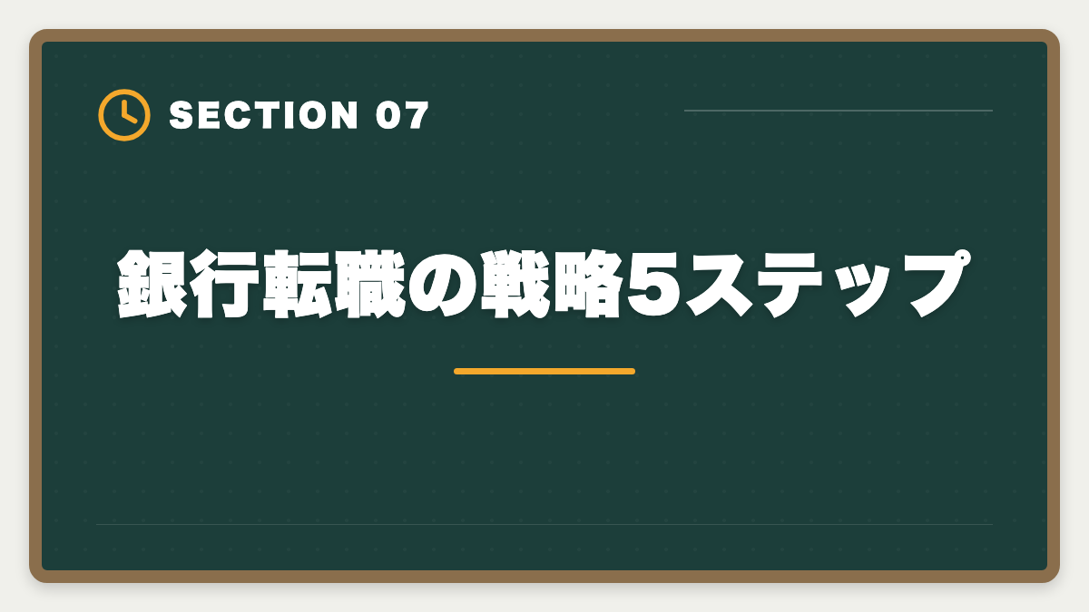 銀行転職の戦略5ステップ｜不動産鑑定士の銀行転職完全ガイド！年収800〜1500万円の戦略の図解