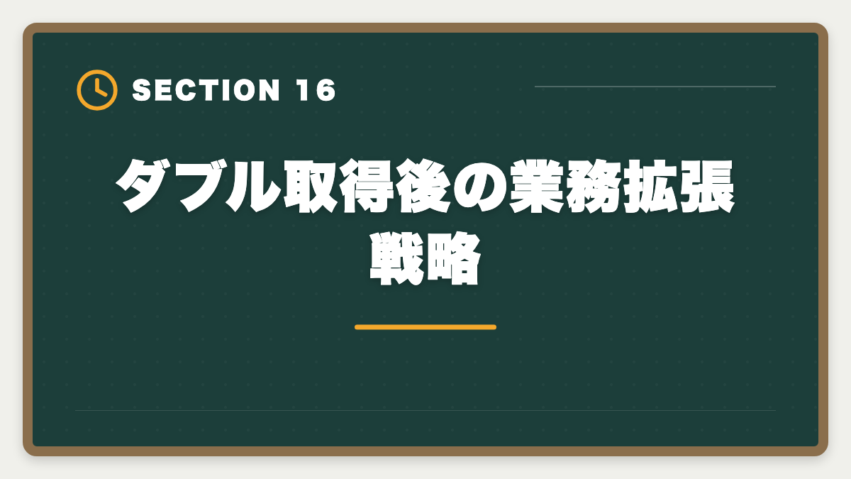 ダブル取得後の業務拡張戦略｜土地家屋調査士と行政書士のダブル取得！年収2000万円実現の最強戦略の図解