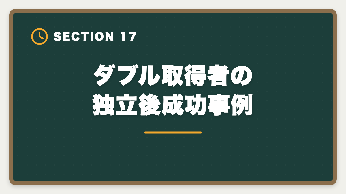 ダブル取得者の独立後成功事例｜土地家屋調査士と行政書士のダブル取得！年収2000万円実現の最強戦略の図解