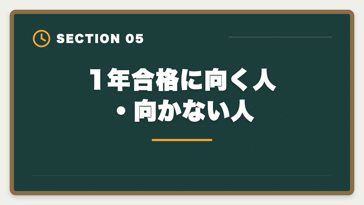 1年合格に向く人・向かない人｜不動産鑑定士1年合格は可能？必要勉強時間と戦略を徹底解説の図解