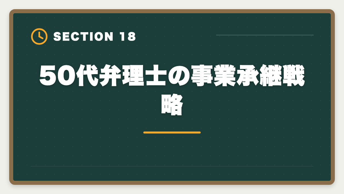 50代弁理士の事業承継戦略｜弁理士は50代から挑戦できる！セカンドキャリアで年収1500万円実現戦略の図解