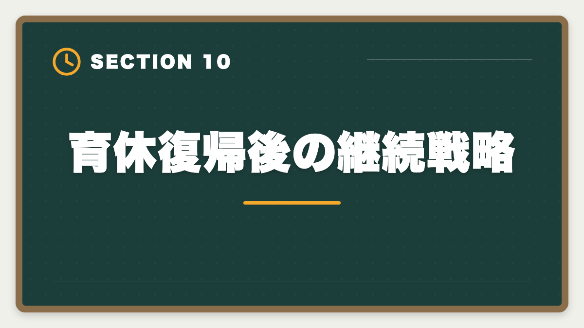 育休復帰後の継続戦略｜弁理士は育休中に合格できる？1日3時間×1〜2年の戦略を現役士業が徹底解説の図解