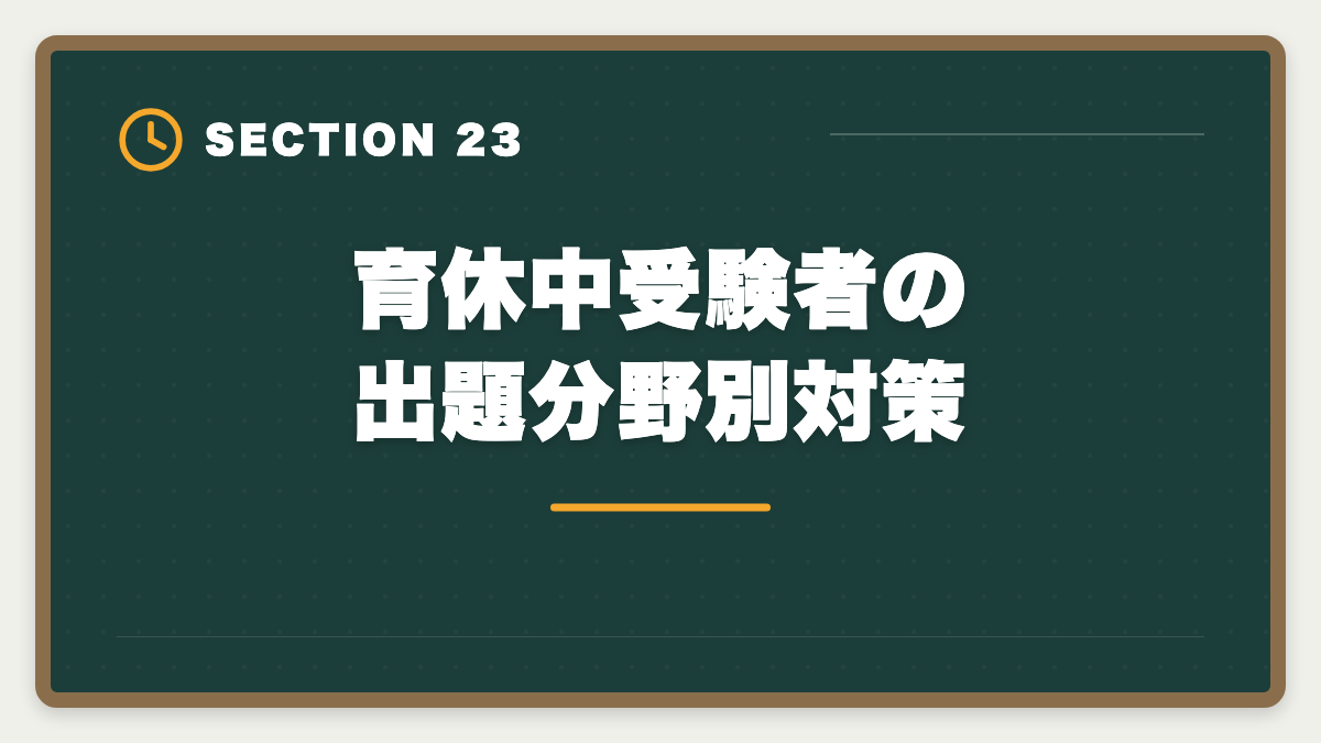 育休中受験者の出題分野別対策｜弁理士は育休中に合格できる？1日3時間×1〜2年の戦略を現役士業が徹底解説の図解