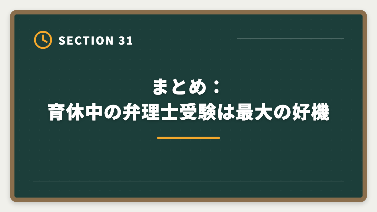 まとめ：育休中の弁理士受験は最大の好機｜弁理士は育休中に合格できる？1日3時間×1〜2年の戦略を現役士業が徹底解説の図解