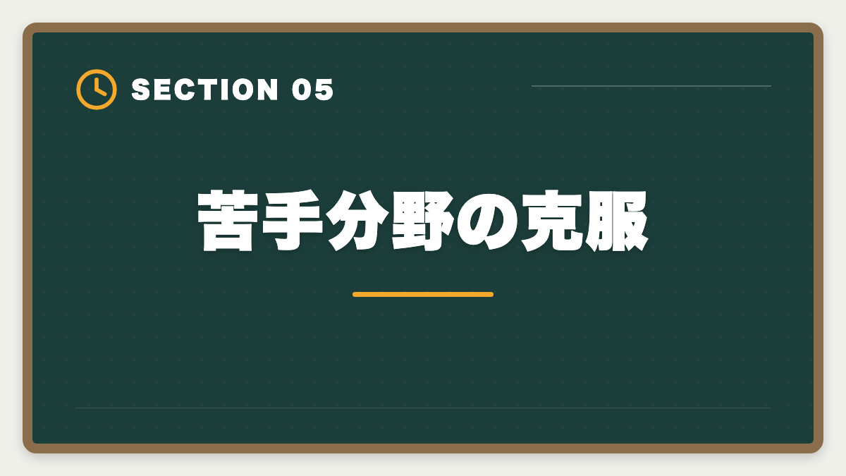 苦手分野の克服｜土地家屋調査士試験直前1ヶ月の過ごし方｜書式特化×模試3回で逆転合格の図解