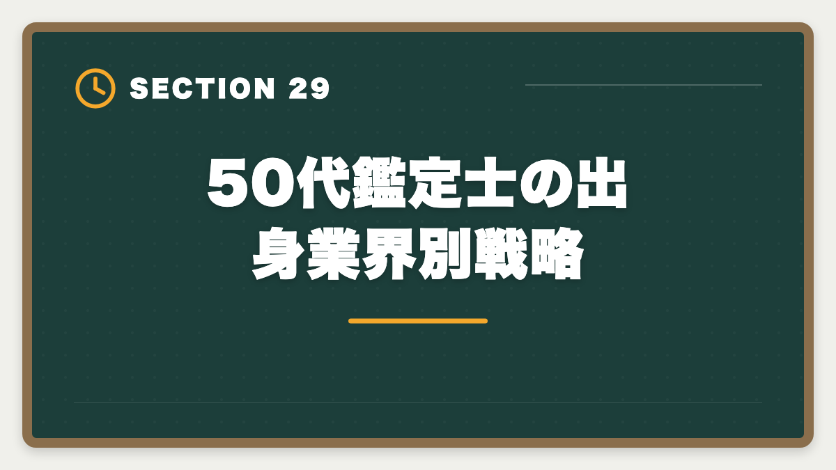 50代鑑定士の出身業界別戦略|不動産鑑定士は50代から目指せる!セカンドキャリアで年収1500万円超を実現の図解