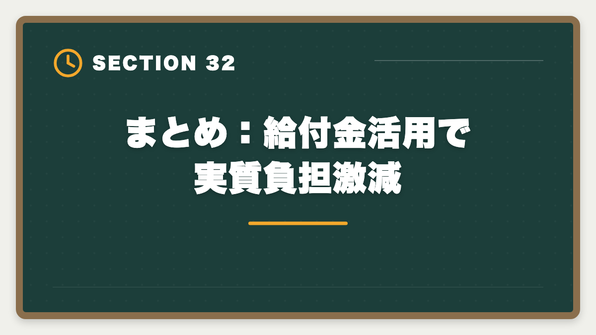 まとめ：給付金活用で実質負担激減｜税理士講座の教育訓練給付金で最大70%還付！実質24万円で合格を勝ち取る方法の図解