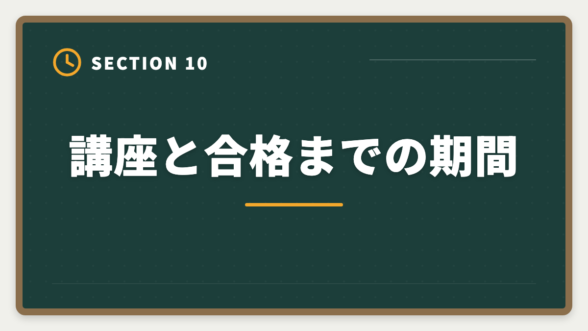 講座と合格までの期間｜土地家屋調査士講座の比較・評判完全ガイド｜東京法経学院×アガルート×LEC徹底分析の図解