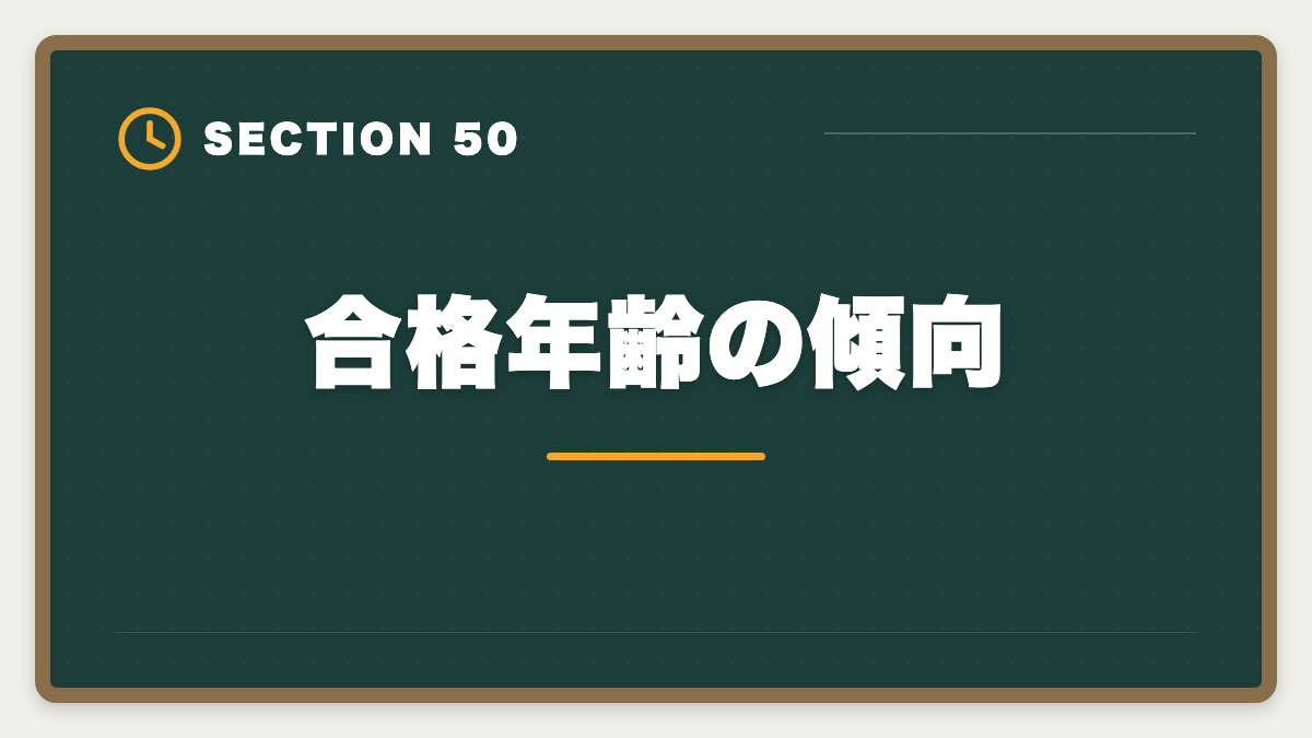 合格年齢の傾向｜弁理士の短答・論文戦略完全ガイド｜過去問徹底と答案構成で合格を勝ち取るの図解