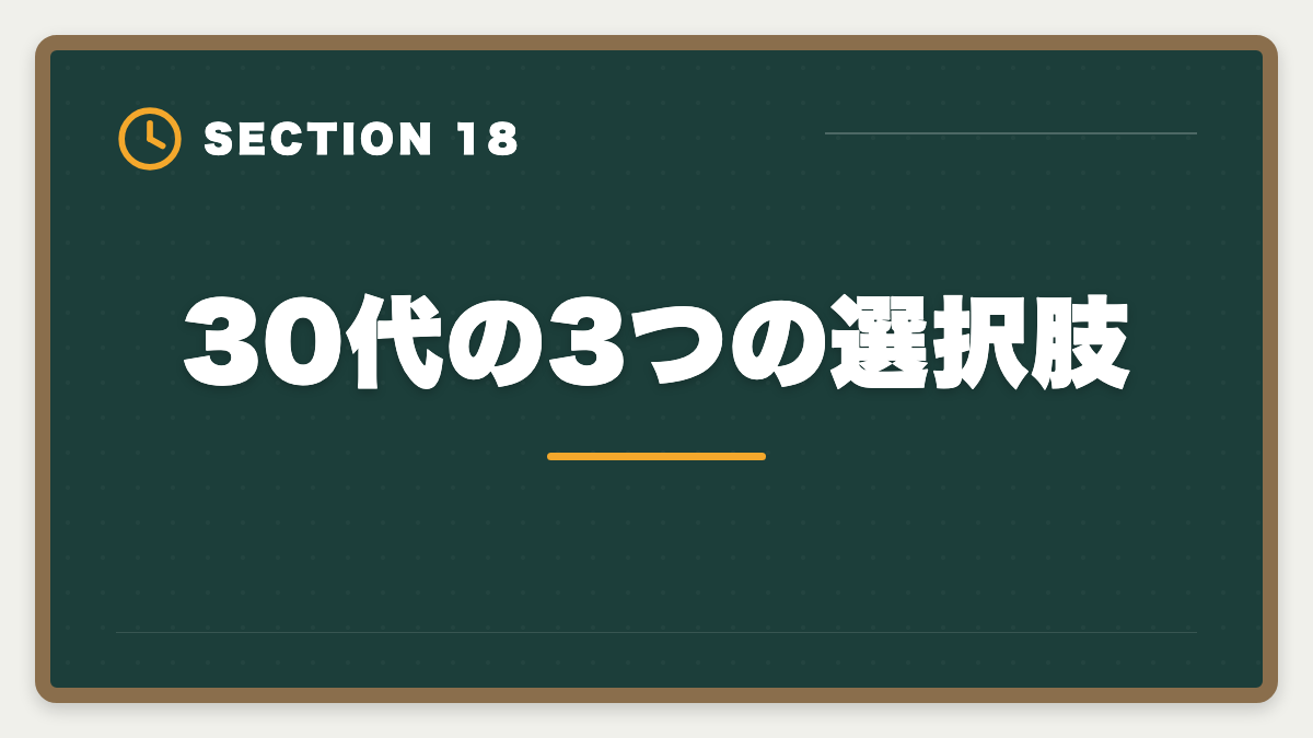 30代の3つの選択肢｜不動産鑑定士は30代から転職可能｜年収300万円アップを実現する完全戦略の図解