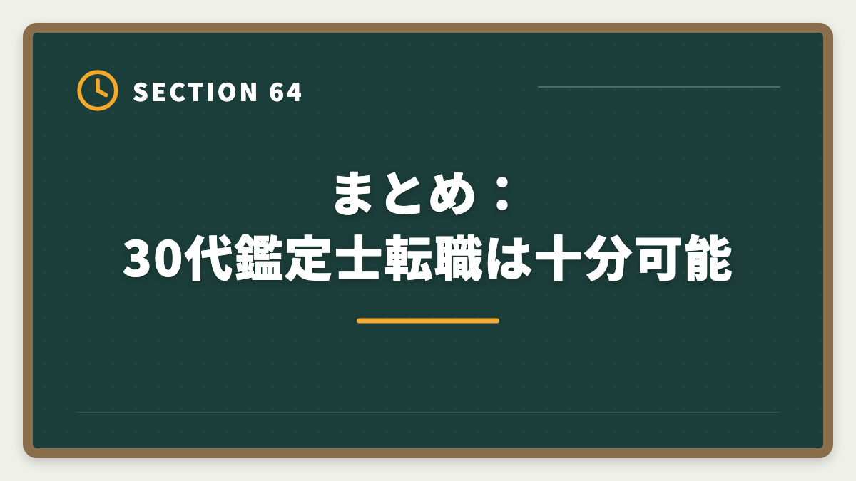 まとめ：30代鑑定士転職は十分可能｜不動産鑑定士は30代から転職可能｜年収300万円アップを実現する完全戦略の図解
