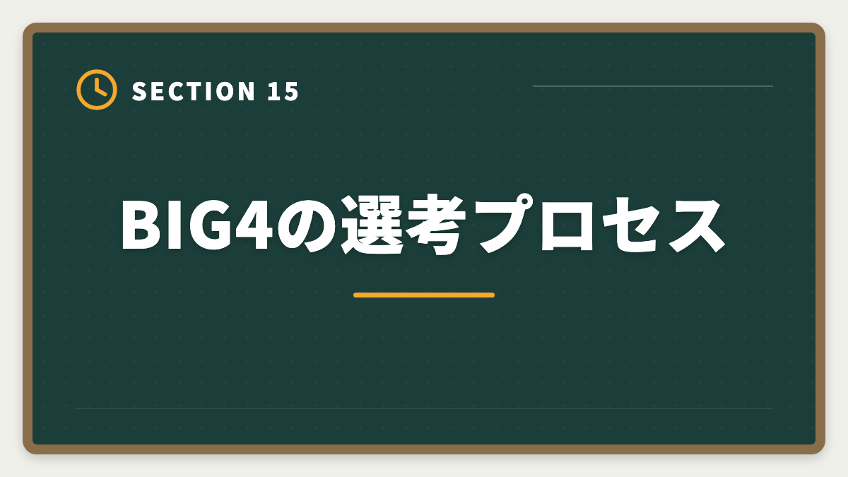 BIG4の選考プロセス｜税理士でBIG4税理士法人に入社する方法｜年収・必要スキル・3つのルートの図解
