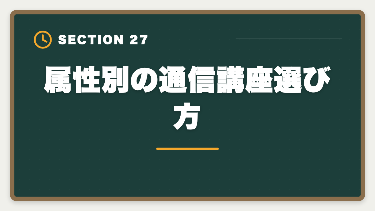 属性別の通信講座選び方｜弁理士通信講座おすすめランキング5選【2026年最新・現役士業が比較】の図解