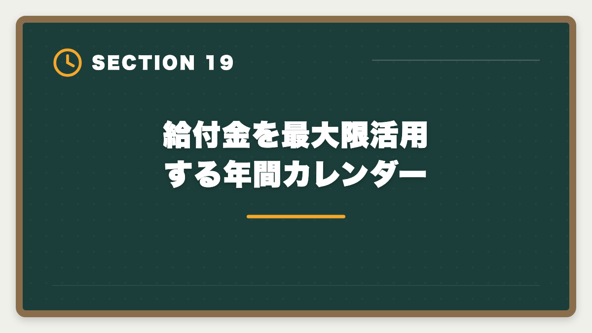 給付金を最大限活用する年間カレンダー｜宅建講座の教育訓練給付金20%還元申請手順｜会社員は1〜3万円キャッシュバック実現の図解