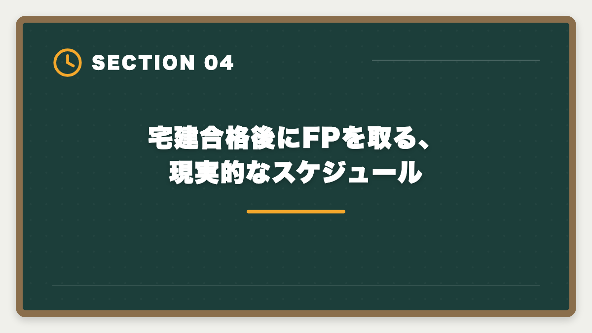 宅建合格後にFPを取る、現実的なスケジュール｜宅建+FPダブルライセンスで年収100万円UP｜2年計画で実現する最強キャリア戦略の図解