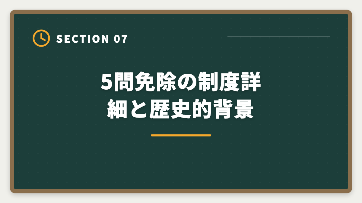 5問免除の制度詳細と歴史的背景|宅建5問免除のデメリットは本当に?現役士業が見た「使わず後悔した人」の典型3例の図解