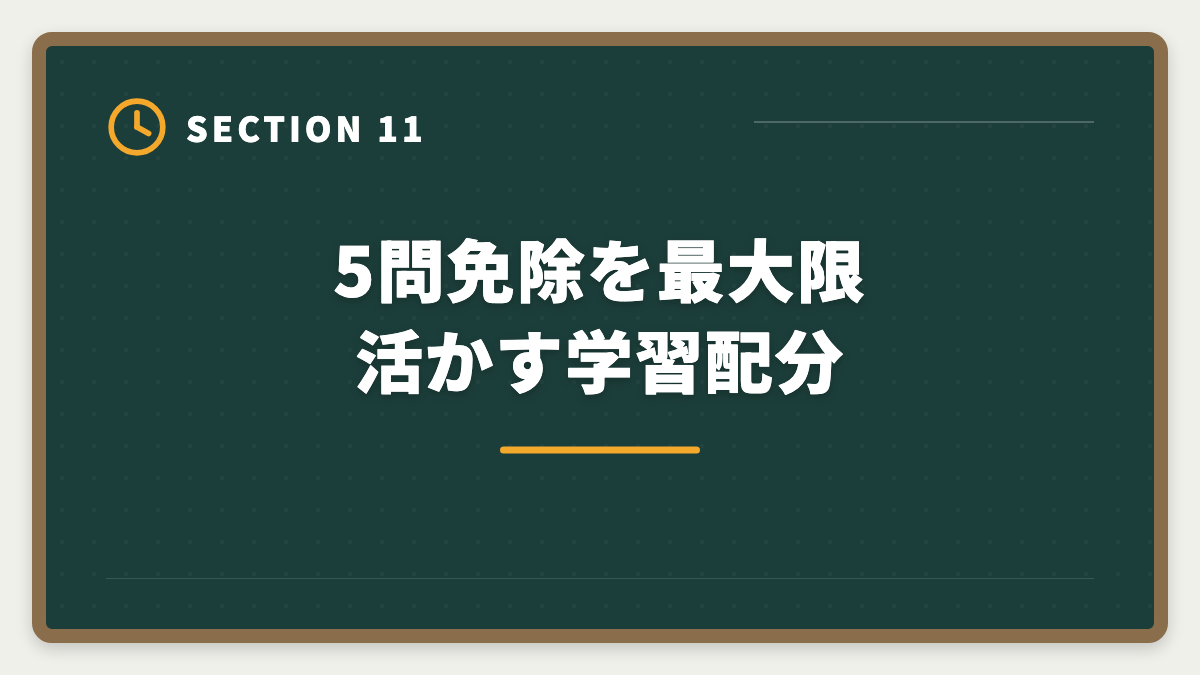 5問免除を最大限活かす学習配分|宅建5問免除のデメリットは本当に?現役士業が見た「使わず後悔した人」の典型3例の図解