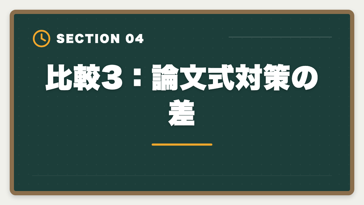比較3：論文式対策の差｜弁理士スタディングvsアガルート徹底比較【現役士業が論文対策まで分析】の図解