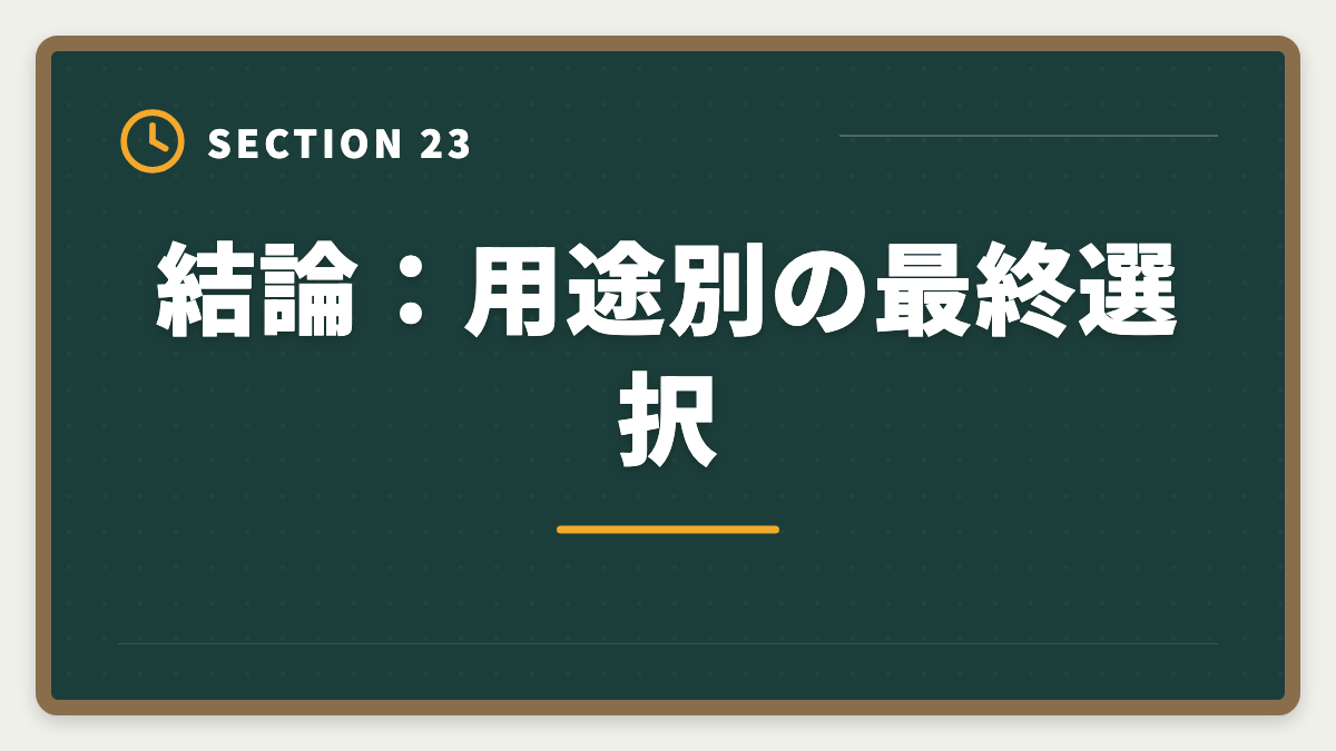 結論：用途別の最終選択｜弁理士スタディングvsアガルート徹底比較【現役士業が論文対策まで分析】の図解
