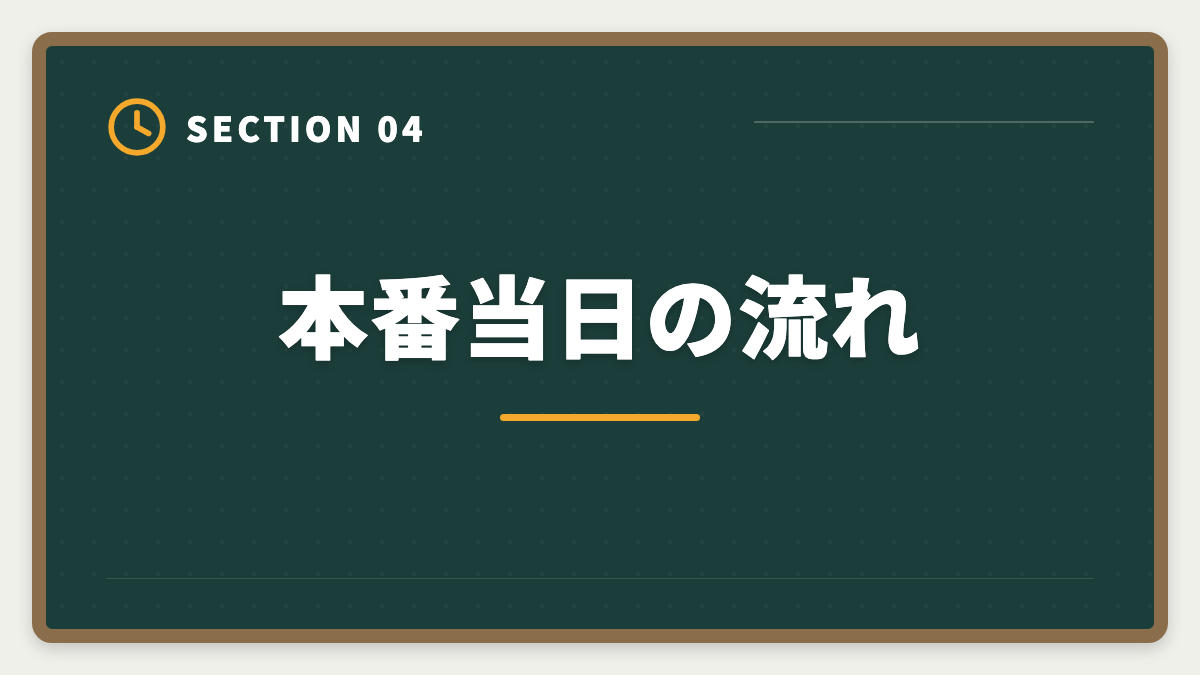 本番当日の流れ｜弁理士口述試験対策完全ガイド｜3室方式の流れと合格のコツの図解
