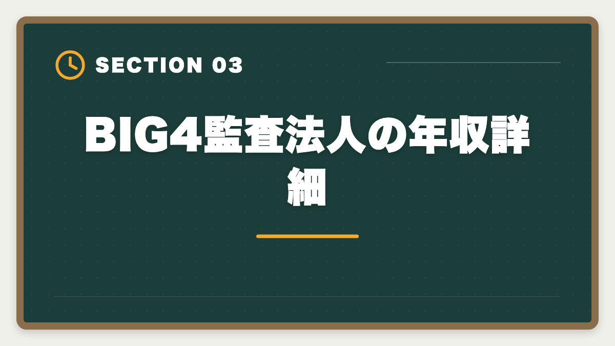 BIG4監査法人の年収詳細｜公認会計士の年収は平均800〜1000万円｜BIG4・事業会社・独立の実態の図解