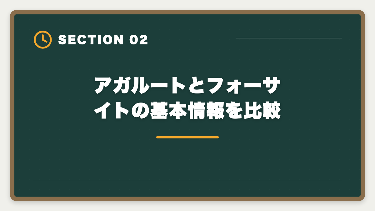 アガルートとフォーサイトの基本情報を比較|アガルートとフォーサイトを宅建で徹底比較|合格率・価格・教材の違いを完全網羅の図解