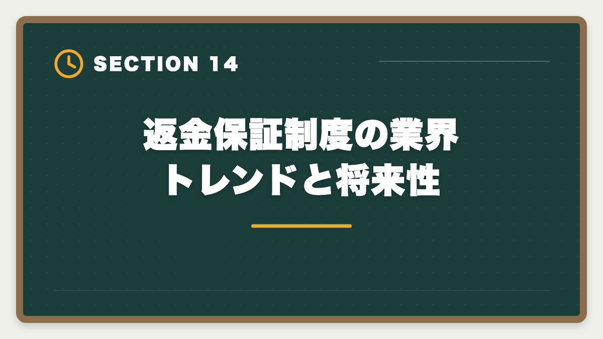 返金保証制度の業界トレンドと将来性|フォーサイト宅建の不合格時全額返金保証を徹底解説|適用条件・申請手順・落とし穴の図解