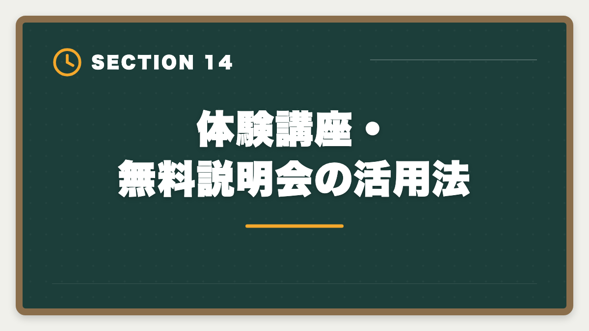 体験講座・無料説明会の活用法｜宅建通学講座LEC・TAC・大原を徹底比較|料金・合格率・校舎・サポート完全網羅の図解