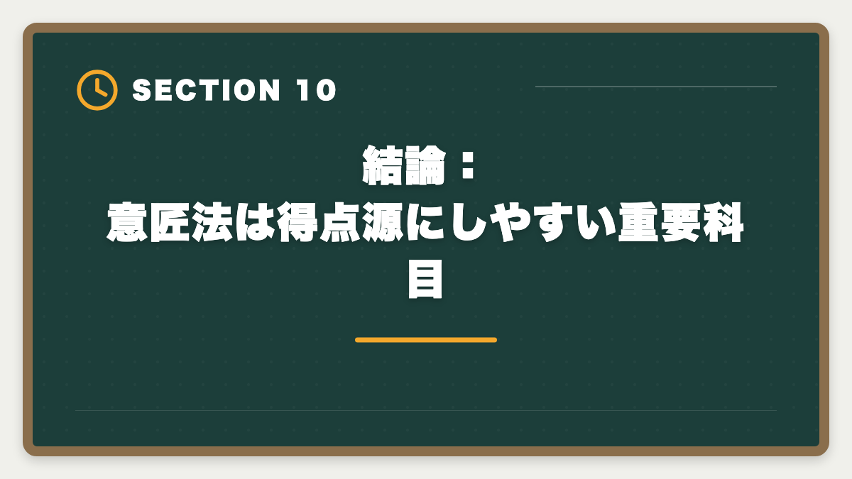 結論：意匠法は得点源にしやすい重要科目｜弁理士試験の意匠法対策完全ガイド｜頻出論点と2020年改正対応の図解