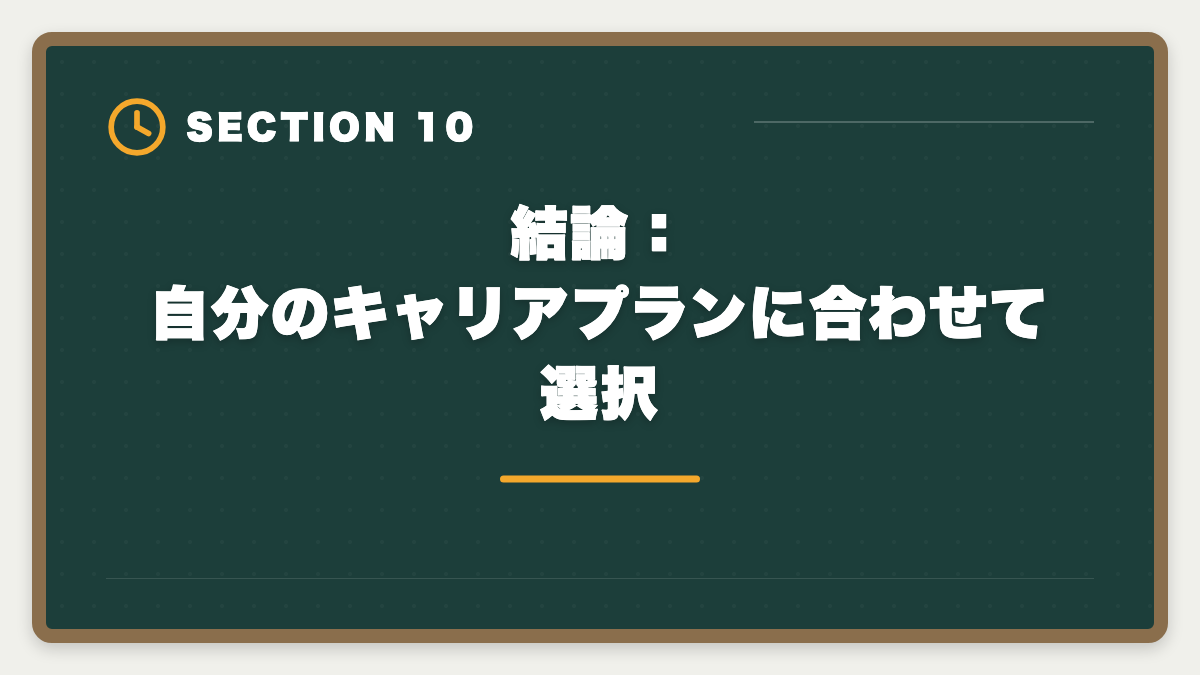 結論：自分のキャリアプランに合わせて選択｜弁理士vs弁護士｜どちらを選ぶべきか業務・年収・難易度を徹底比較の図解