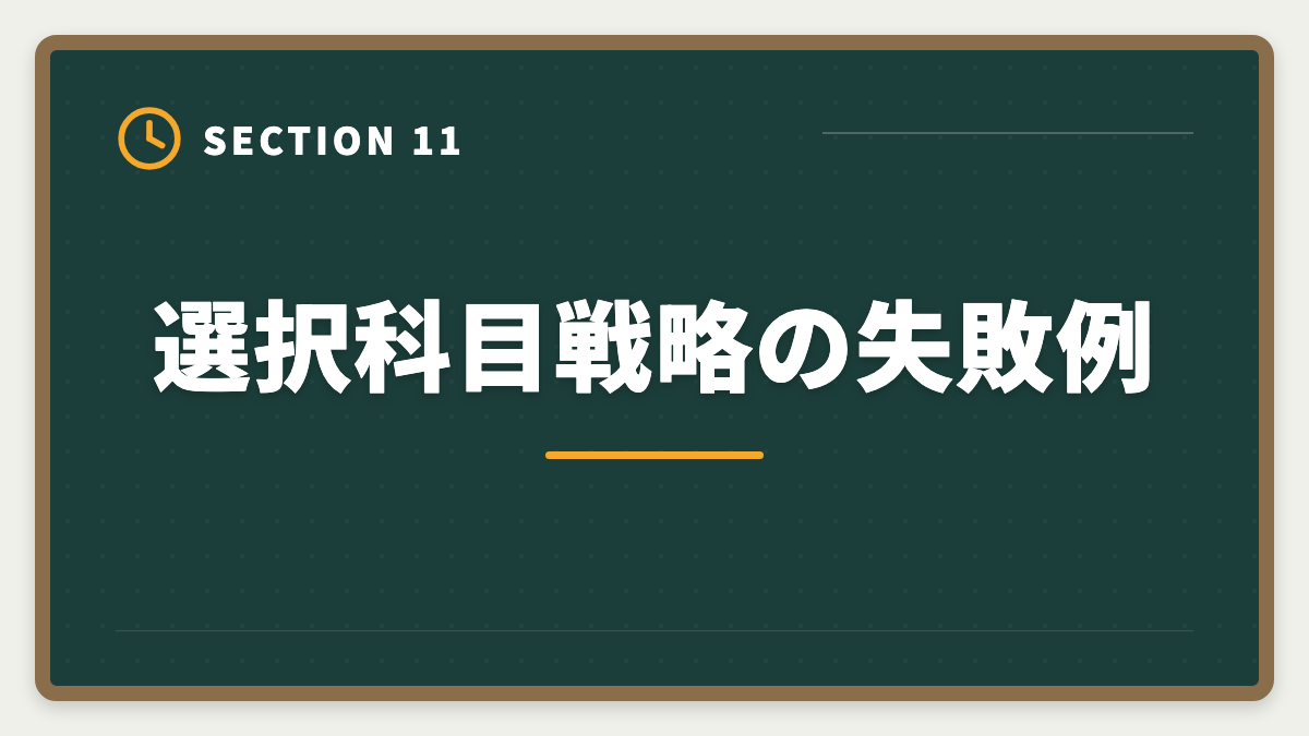 選択科目戦略の失敗例｜弁理士論文式試験の選択科目完全ガイド｜選び方と免除制度の活用法の図解
