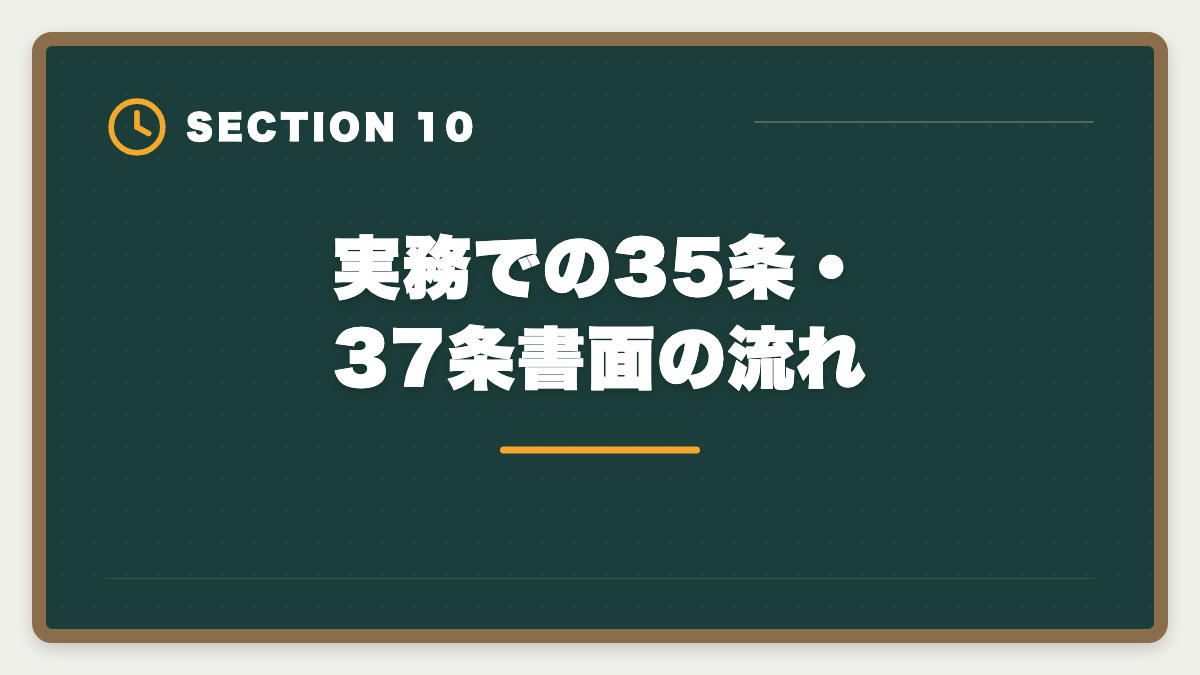 実務での35条・37条書面の流れ|宅建35条書面と37条書面の違いを完全暗記|記載事項比較表と語呂合わせの図解