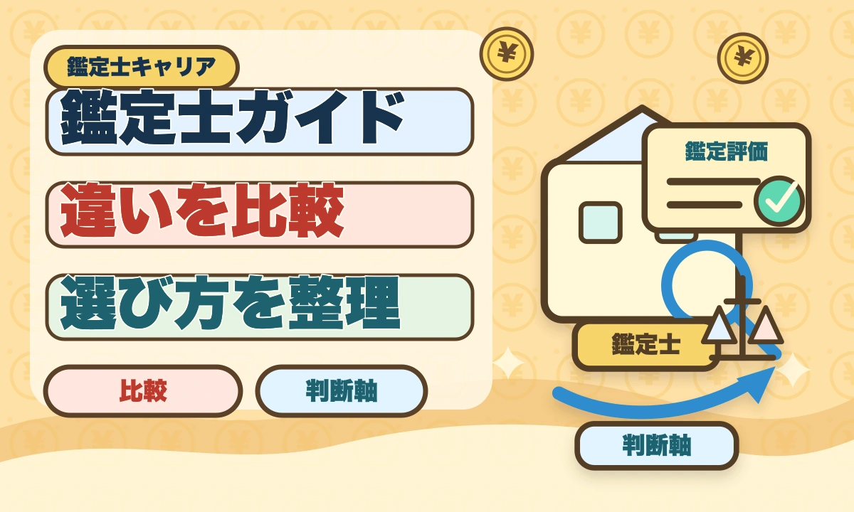 不動産鑑定士vs宅建士｜どちらを選ぶべきか業務・年収・難易度を徹底比較のアイキャッチ画像