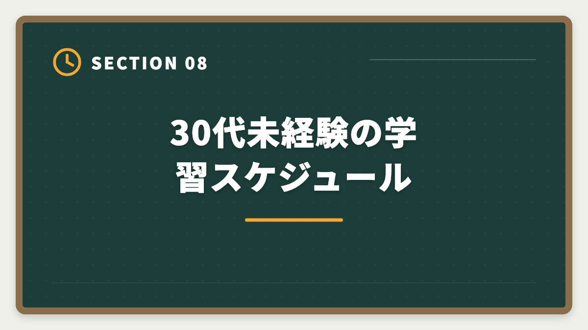 30代未経験の学習スケジュール｜弁理士は30代未経験から転職できる｜合格者の40%が30代の現実とロードマップの図解