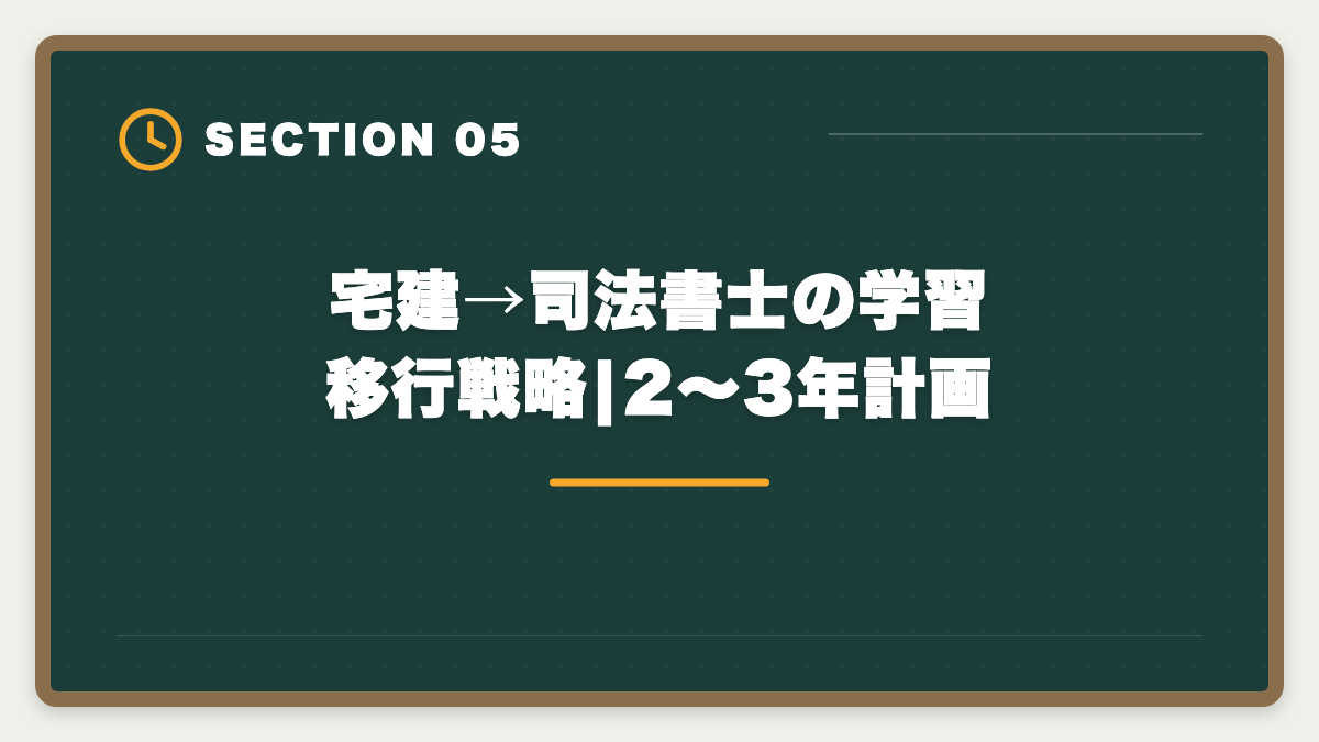 宅建→司法書士の学習移行戦略|2〜3年計画｜宅建から司法書士へステップアップする方法|難易度差・取得順序・独立年収完全ガイドの図解