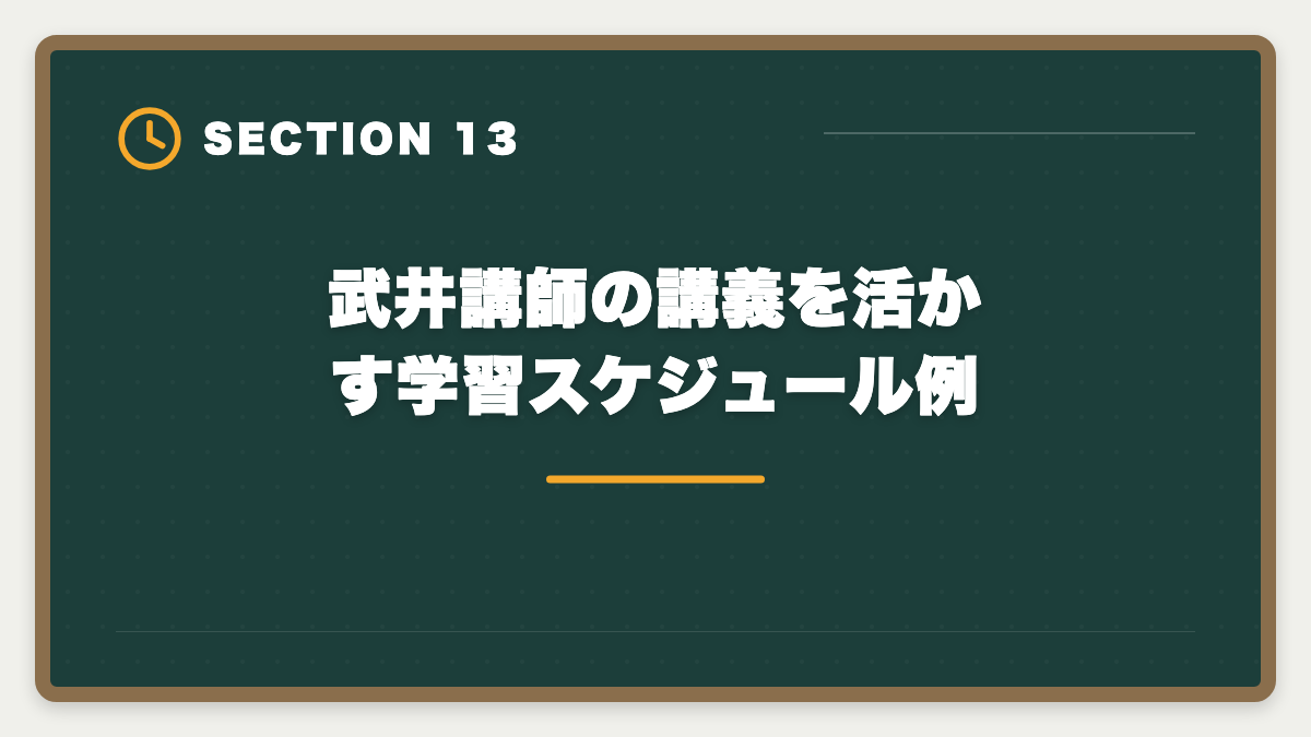 武井講師の講義を活かす学習スケジュール例｜LEC宅建講座の武井講師は本当に評判通りか?通信受講者のリアルな声と評価の図解