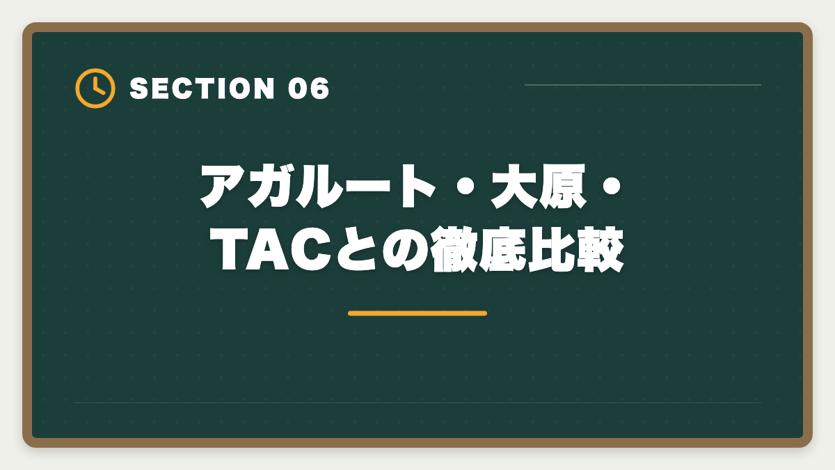 アガルート・大原・TACとの徹底比較｜スタディング税理士講座の評判・口コミ徹底解説【現役士業が本音レビュー】の図解