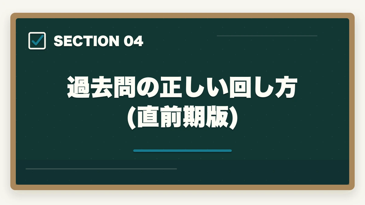 過去問の正しい回し方(直前期版)|宅建直前1ヶ月でやること完全チェックリスト|9月からの逆転合格スケジュールの図解