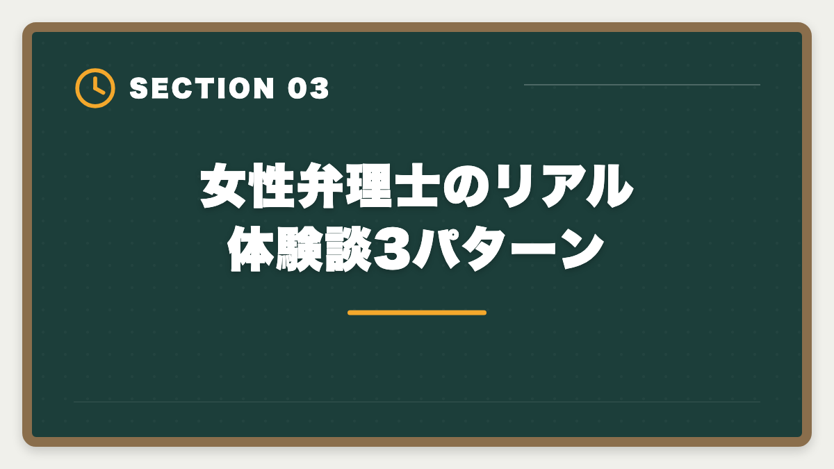 女性弁理士のリアル体験談3パターン｜弁理士業界の女性増加｜女性弁理士のキャリアパスと活躍分野の図解