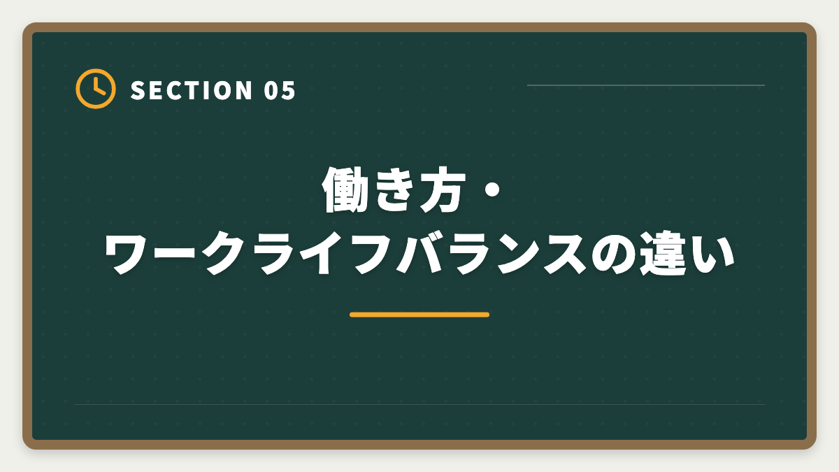 働き方・ワークライフバランスの違い｜税理士と公認会計士の違いを徹底比較｜年収・難易度・キャリアでどちらか結論の図解