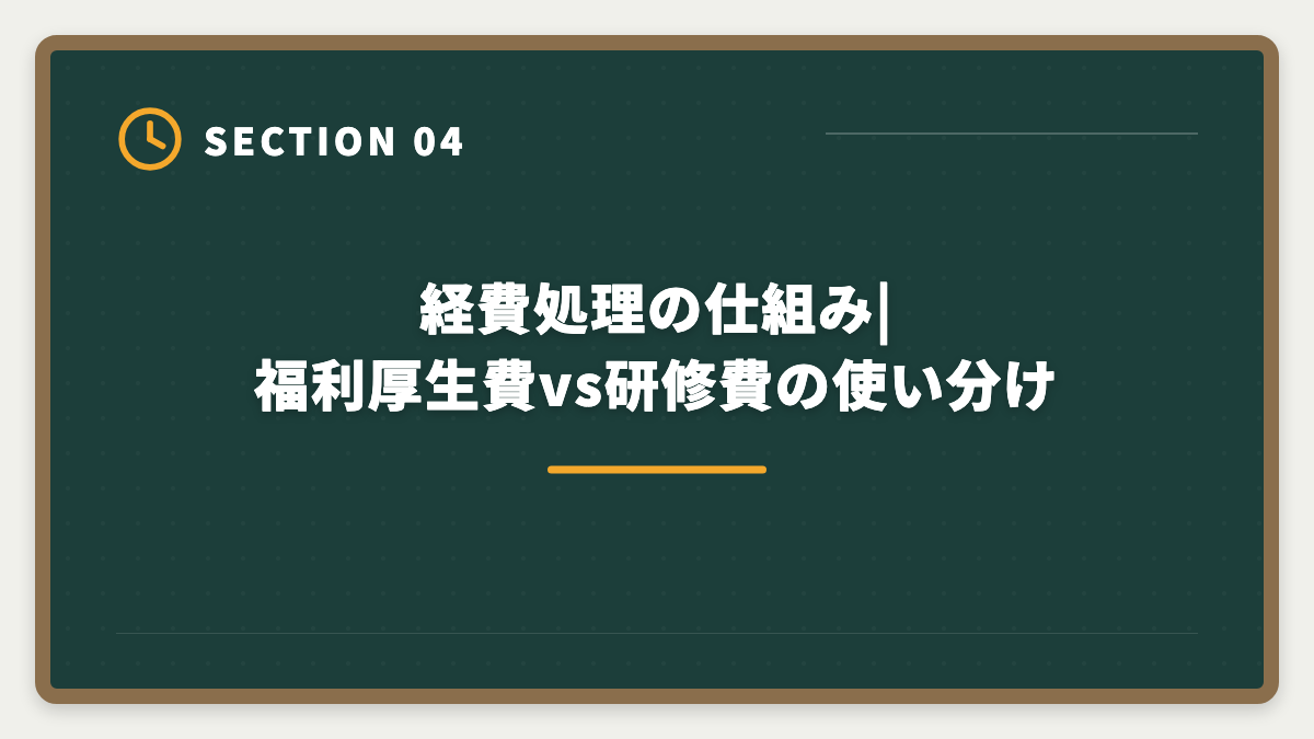 経費処理の仕組み|福利厚生費vs研修費の使い分け｜宅建講座の法人契約完全ガイド|会社負担で社員に取らせる経費処理と人事メリットの図解