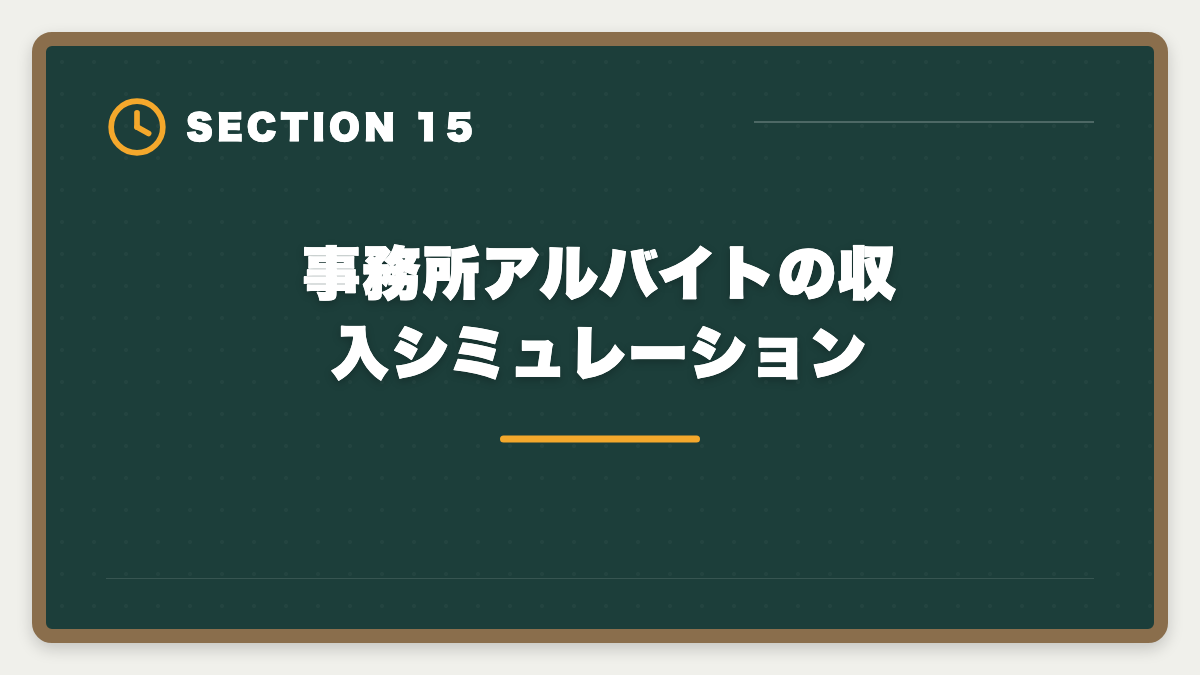 事務所アルバイトの収入シミュレーション｜土地家屋調査士事務所のアルバイトは合格への最短ルート｜時給と仕事内容の図解