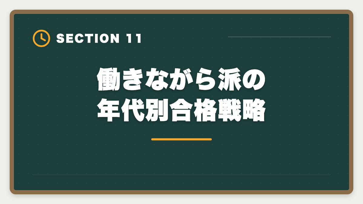 働きながら派の年代別合格戦略｜税理士は働きながら何年で合格できる？業種別の現実的ロードマップの図解