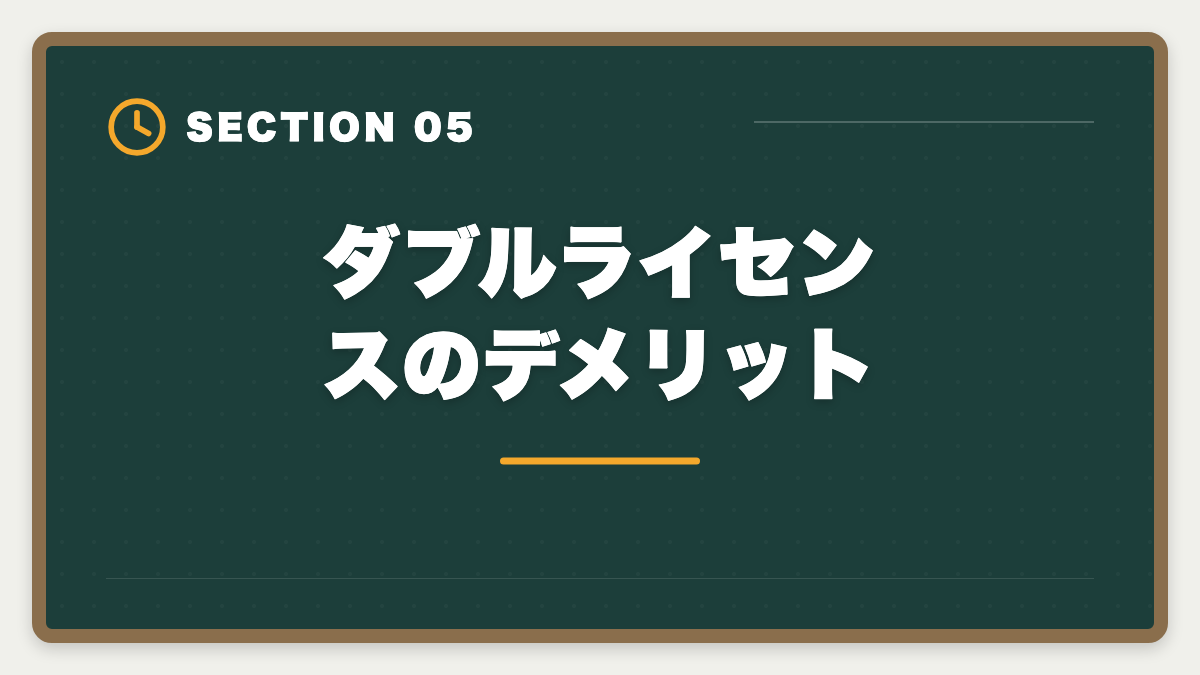 ダブルライセンスのデメリット｜土地家屋調査士のダブルライセンス戦略｜司法書士併用で年収2000万円超の図解