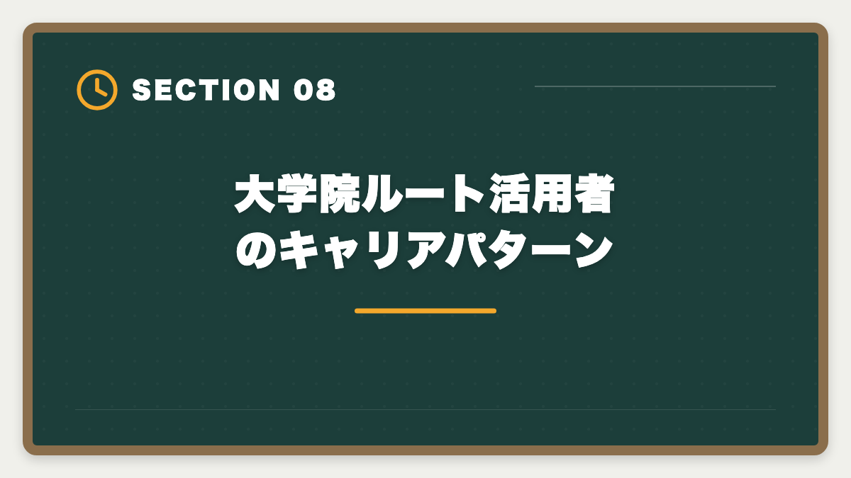 大学院ルート活用者のキャリアパターン｜弁理士の大学院ルートとは｜短答免除・修士論文選択免除を活用した最短合格戦略の図解