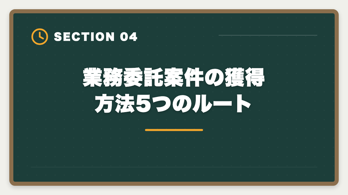 業務委託案件の獲得方法5つのルート｜不動産鑑定士の在宅業務委託・副業で月収はいくら稼げる?案件獲得5つのルートの図解